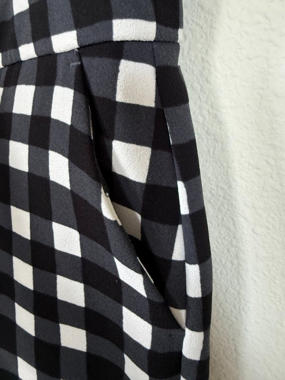 Banana Republic Black White Gingham Romper Pockets Size 0 - Picture 14 of 15